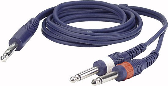 DAP kabel, Jack stereo- 2 x Jack mono, 150 cm