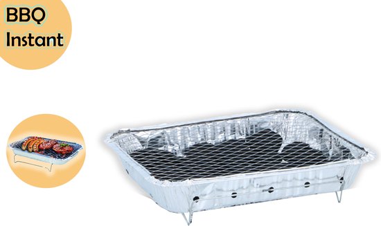 Wegwerpbarbecue 4 stuks - Instant BBQ met 600g Houtskool - Voor 8 Personen - Ideaal voor Balkon, Tafel en Picknick van Superzebra — afbeelding 4