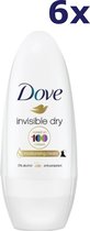 6x Dove Deo Roll-on - Invisible Dry 50 ml.