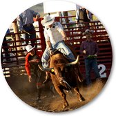 Stier in Rodeo - USA - Wandcirkel Dibond 30cm