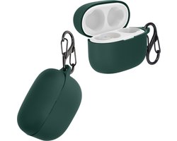 kwmobile cover voor oordopjes case - geschikt voor Sony LinkBuds S - Trendy beschermhoes draadloze oordopjes in donkergroen