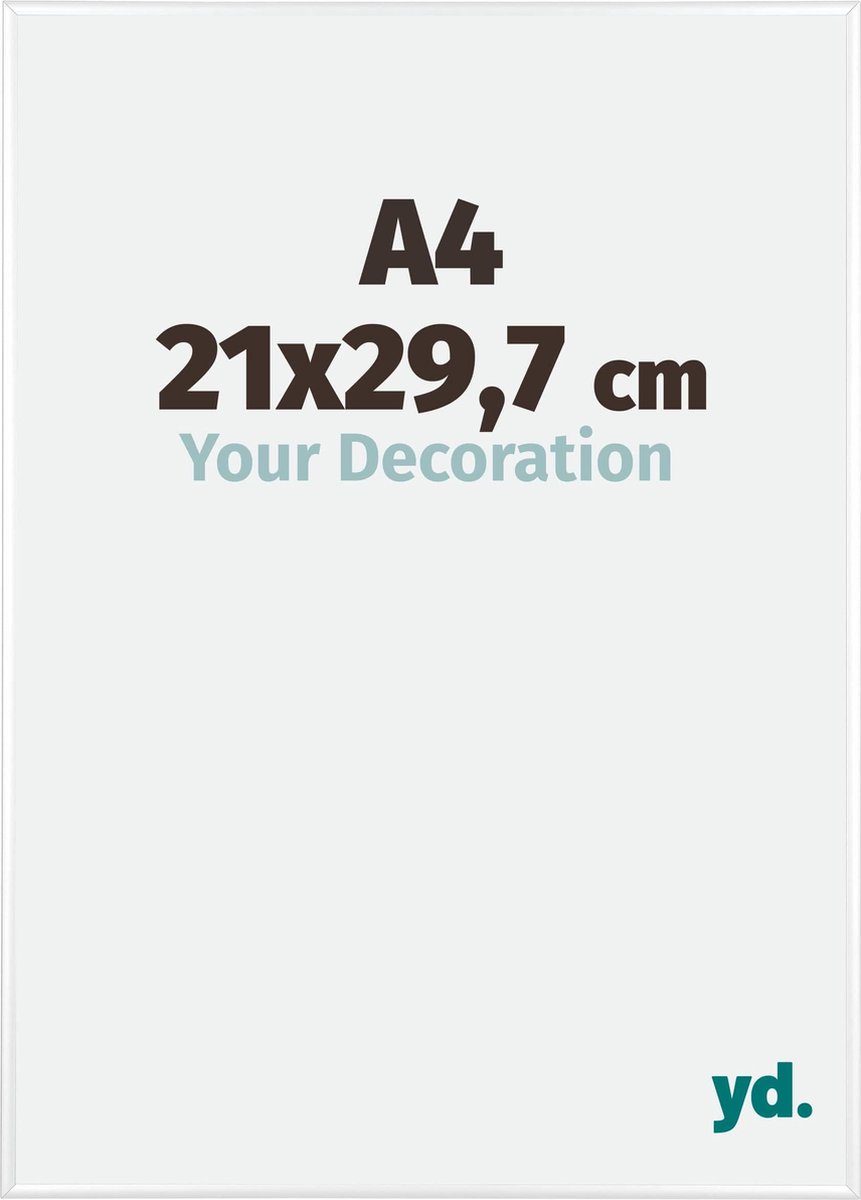 yd. Your Decoration - Fotolijst A4 21x 29,7 cm - Aluminium - Wit Hoogglans - Kent