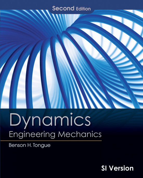 Leerboek Dynamics Engineering Mechanics Second Edition met abstract spiraalpatroon in blauw.