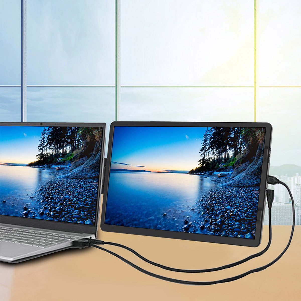 Laptop scherm uitbreider - Extra scherm laptop 11.6 inch - Plug & Play - Portable zakelijke monitor - Draagbaar laptop beeldscherm uitbreider