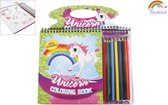 Kleurboek/Schetsboek Eenhoorn - Unicorn - Inclusief Unicorn Stickers, Unicorn Sjablonen en Potloden