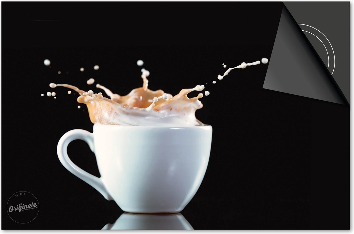 Inductie beschermer 90x52 - afdekplaat inductie mat - Dietrix Kookplaat beschermer - Base - Koffie en Chocola - Koffiekopje Splash