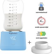 MyBambini's Bottle Warmer Pro™ - Draagbare Baby Flessenwarmer voor Onderweg - Blauw - Geschikt voor Comotomo, Olababy, Haakaa & Boon