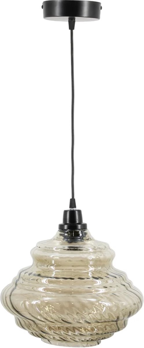 Hanglamp - Hanglamp Eetkamer - Hanglampen Woonkamer - Hanglamp Slaapkamer - Vintage - Glas - Zwart