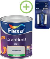 Flexa Creations Lak - Extra Mat - Wild Dove - 750 ml + Flexa Lakroller - 4 delig