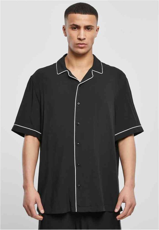 Urban Classics - Bowling Shirt Overhemd - S - Zwart