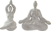 Woonkamer decoratie beeldjes set van 2 - yoga dames - polyresin