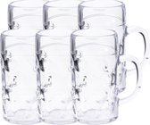Depa Bierpul/bierglas - 12x - transparant - onbreekbaar kunststof - 500 ml - Oktoberfest bierpullen
