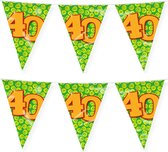 Paperdreams verjaardag 40 jaar thema vlaggetjes - 2x - feestversiering - 10m - folie - dubbelzijdig
