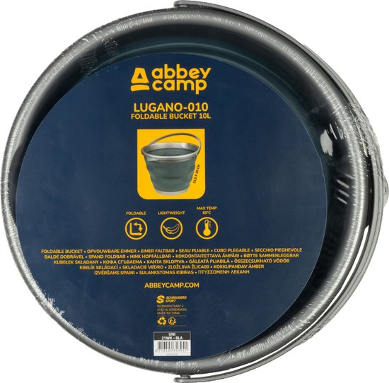 Abbey Camp Emmer - Opvouwbaar - 10 Liter - Grijs/Antraciet van Abbey Camp — afbeelding 5