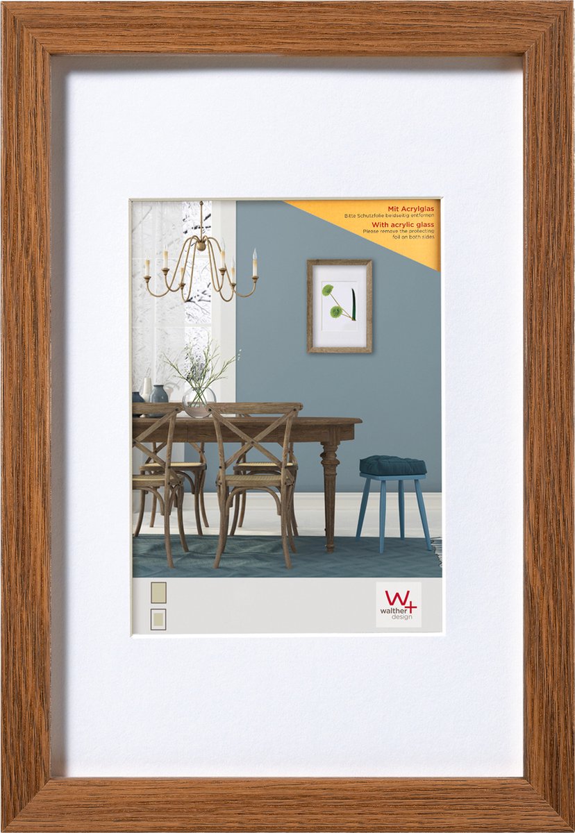 Walther Fiorito - MDF Houten lijst - Fotoformaat 40x60 cm - Kunstglas -Donkere eik