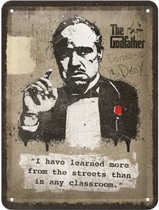 Metalen Bord 15x20 cm The Godfather - Learn from the streets