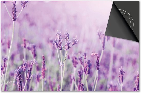 Protection induction 60x52 - plaque de recouvrement tapis induction - Protection table de cuisson Dietrix - Socle - Fleurs et Plantes - Champ de Lavande