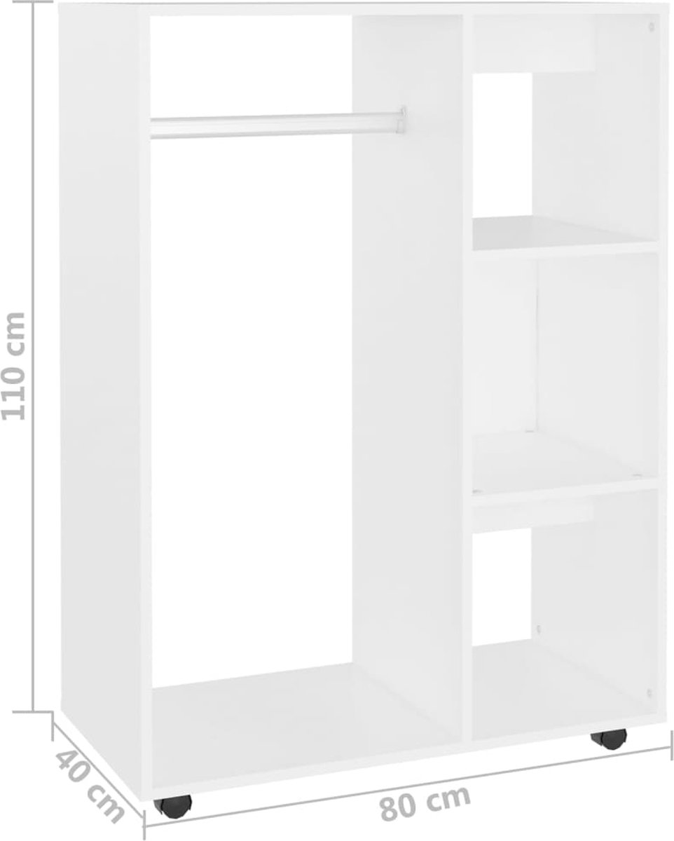 Furniture Limited - Armoire 80x40x110 cm aggloméré blanc