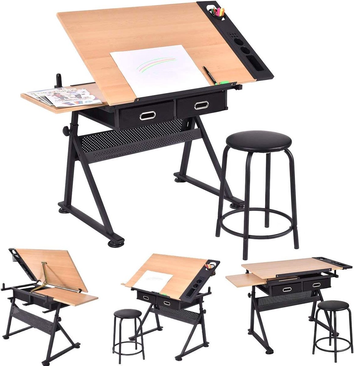 GIANTEX Tekentafel met verstelbare hoogte van 73,5 GIANTEX Tekentafel met verstelbare hoogte van 73,5