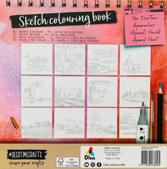 DécoTime schets-kleurboek - ''Landschappen'' - Kleurboek voor volwassen -  Kleurboek... | bol.com