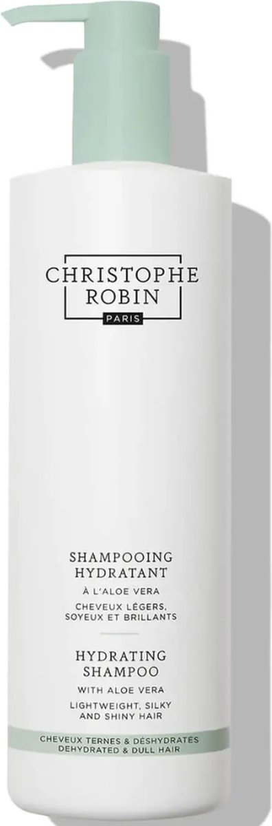 Christophe Robin Hydrating Shampoo With Aloe Vera 500ml - Normale shampoo vrouwen - Voor Alle haartypes