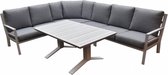 Sevilla hoek dining loungeset 5-delig aluminium wit