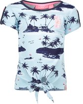 B.Nosy T-shirt knot with ao print aloha blue ao sky delight