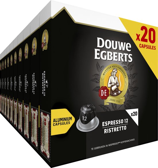 Douwe Egberts Espresso Ristretto - Intensiteit 12/12 - 10 x 20 capsules