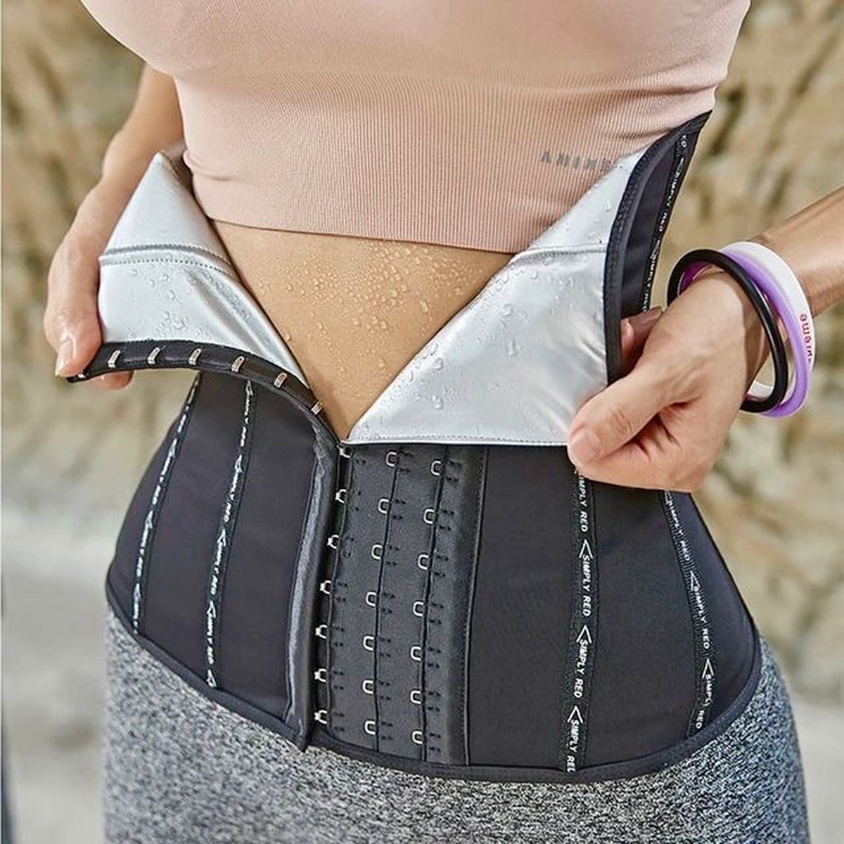 Nebility Waist Trainer voor mannen Shapewear Buikcontrole Body Shaper Korset Afslankende gordel Fajas para Hombres (DE/NL/SE/PL, Alfabetisch, L, Regular, Regular, Beige