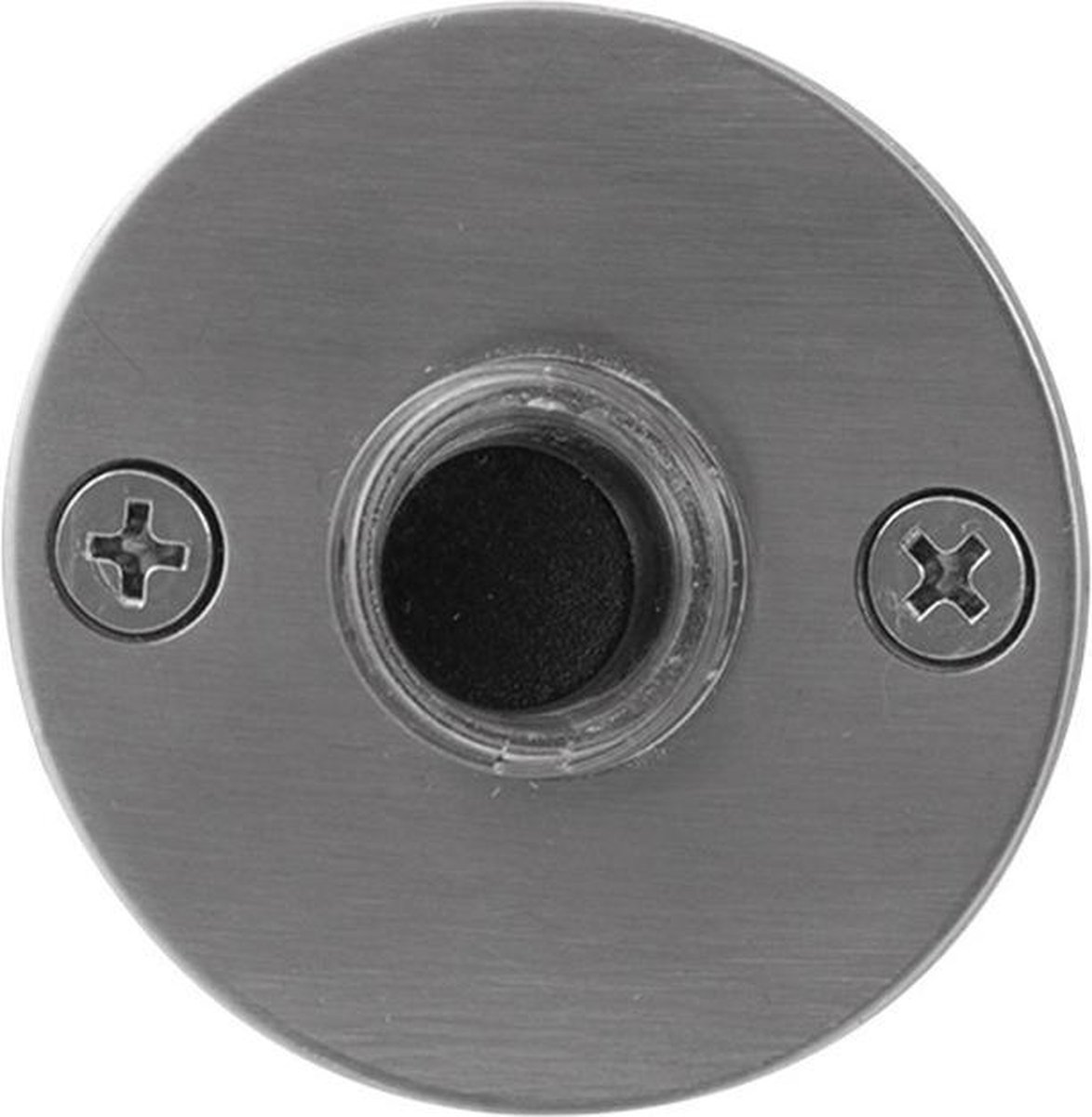 GPF9826.06 deurbel met zwarte button rond 50x2 mm RVS geborsteld