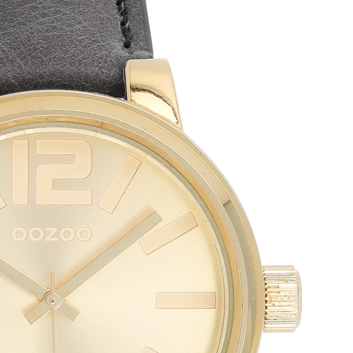 OOZOO Vintage Series - Rosé Goudkleurige Horloge Met Zwarte Leren Band C20249 O40