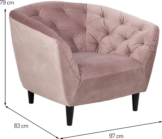 Velvet Fauteuil Salem Roze