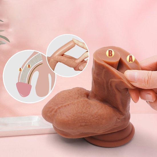 IntiMate® DeepThrill - Realistische Dual Layer Dildo met Zuignap - Luxe Groot Formaat XXL Dildo 27cm - Voelt Levensecht - Veilig Medisch Siliconen - Sex Toys Voor Vrouwen - Discrete Verpakking