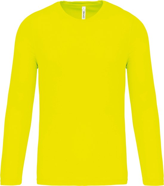 Herensportshirt 'Proact' met lange mouwen Fluorescent Yellow - XS