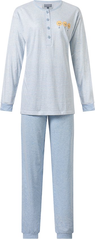 Dames Pyjama Katoen - Blue - Maat XL