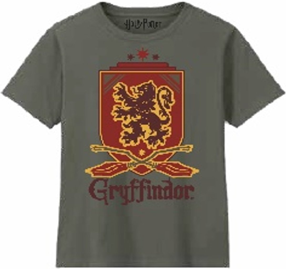Harry Potter - Gryffindor Blazon Khaki T-Shirt - Jongen 12 Jaar