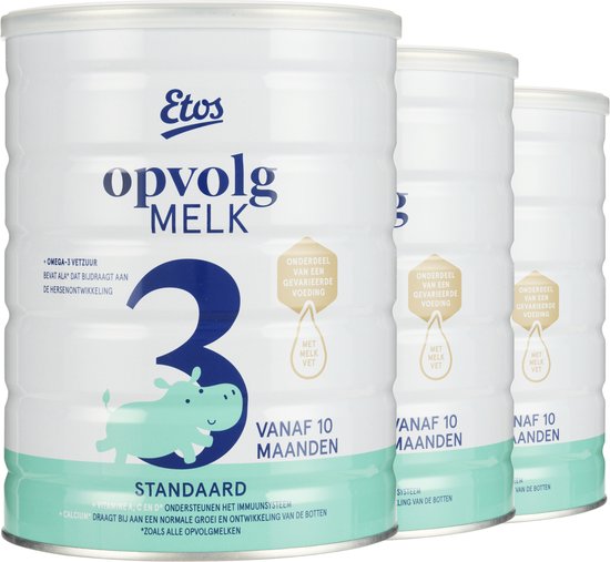 Etos 3 Opvolgmelk Voordeelverpakking - flesvoeding - vanaf 10 maanden - 3 x 800 gram