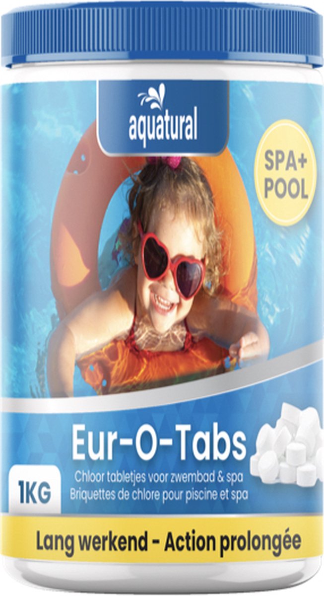 Aquatural Eur-O-Tabs 20 grammes de pastilles de chlore - pot 1 kg - pour  une eau