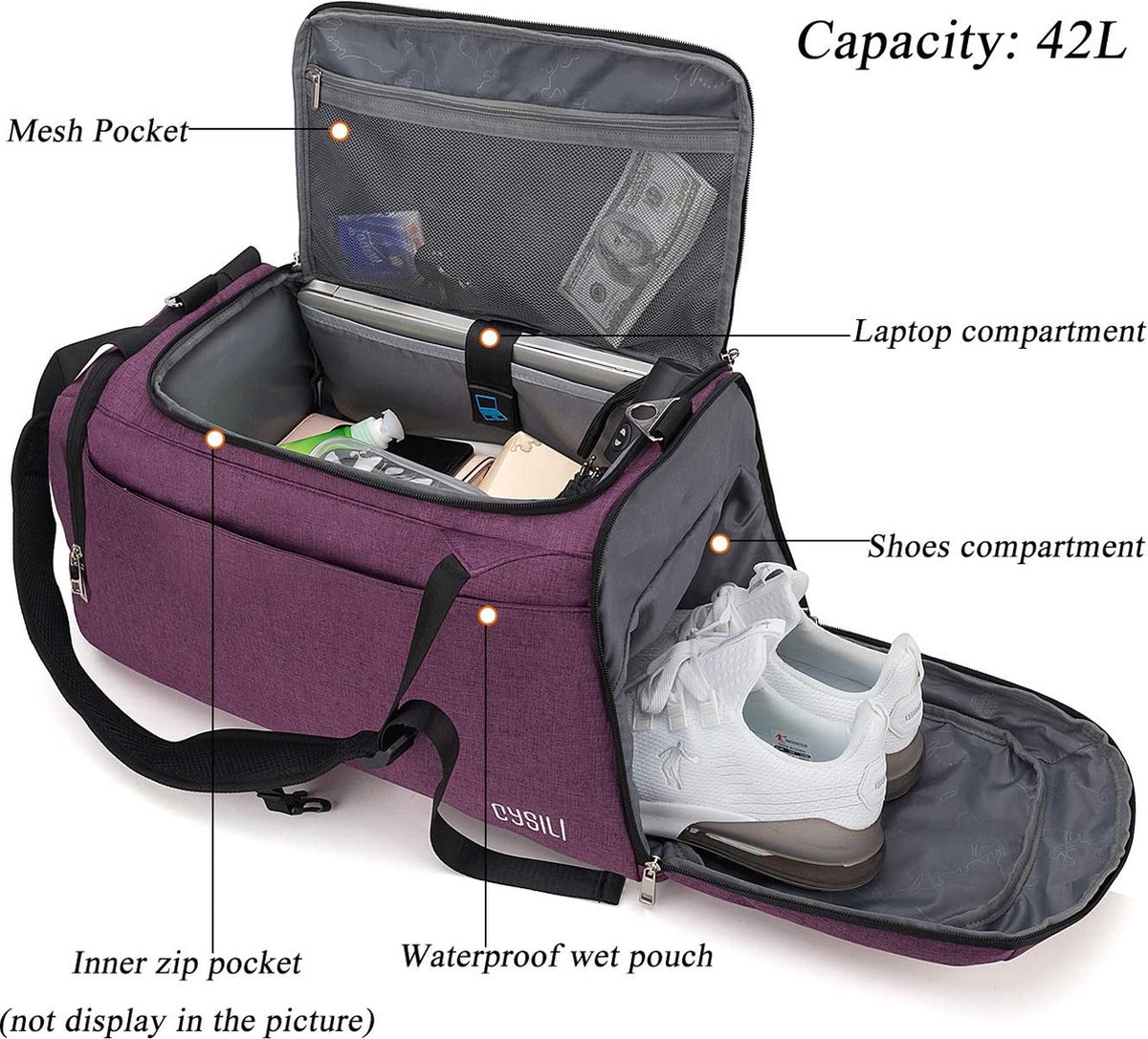 Reistas, sporttas, kan als rugzak gedragen worden, handbagage, met