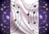 Fotobehang Purple Diamond Abstract Modern | PANORAMIC - 250cm x 104cm | 130g/m2 Vlies