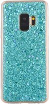 Hemelsblauwe glitter (sequin). samsung galaxy S9 flex hoesje