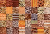 Fotobehang Stone Wood Brick Texture | XXXL - 416cm x 254cm | 130g/m2 Vlies