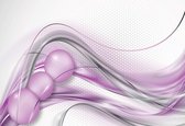 Fotobehang Purple Silver Pattern | XXL - 206cm x 275cm | 130g/m2 Vlies