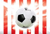 Fotobehang Football Red White Stripes | XXL - 312cm x 219cm | 130g/m2 Vlies