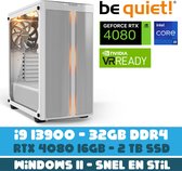 BM be quiet! Game PC - i9 13900 - RTX 4080 - 2TB M2.0 SSD - 32 GB DDR4 - Waterkoeler - Wit