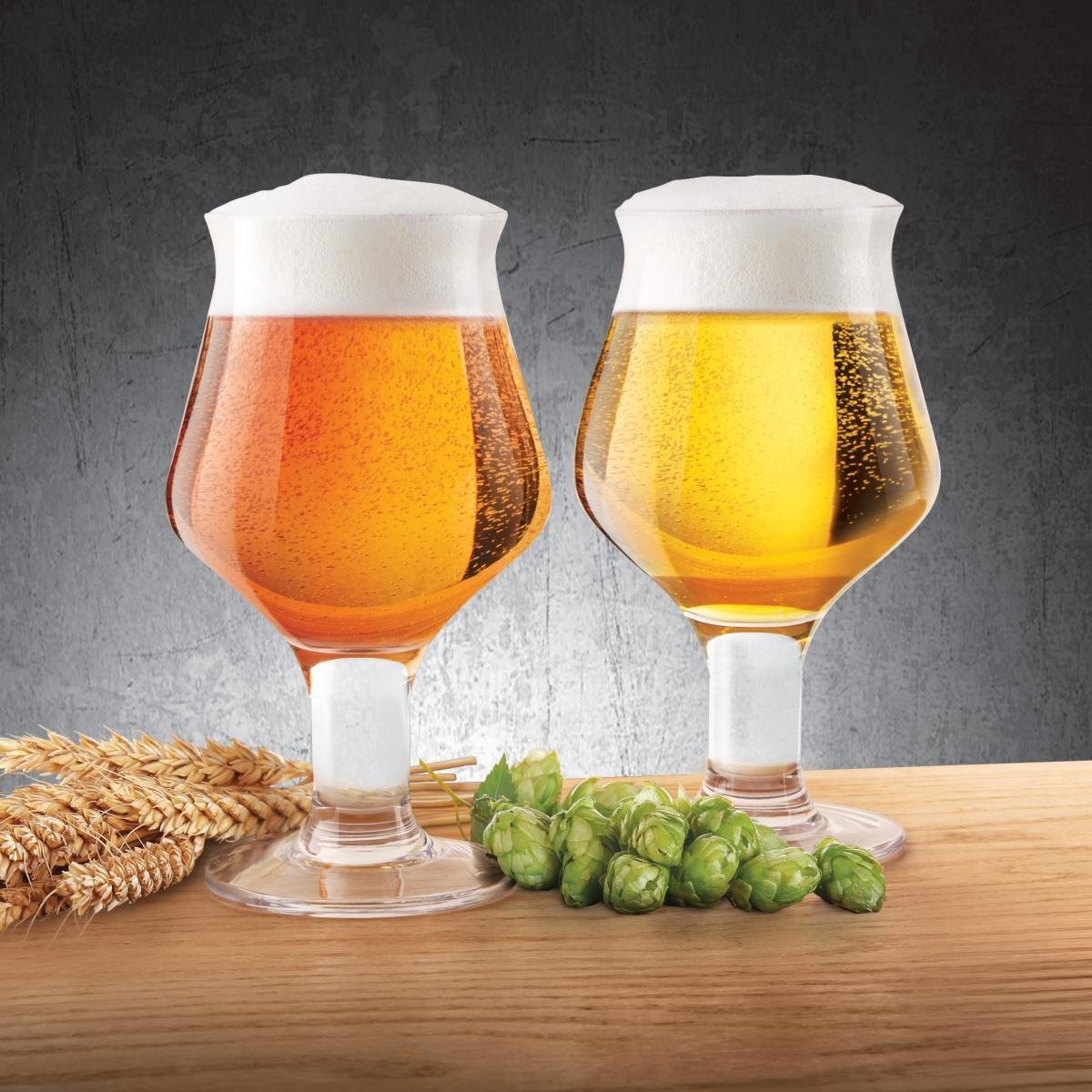 Final Touch Set of 2 Craft Beer Glasses 600ml Ale Stemmed Glass