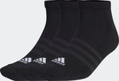adidas Sportswear Gevoerde Korte Sokken 3 Paar - Unisex - Zwart - 34-36