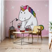 Fotobehang Sweet Unicorn Pink | VEL - 152.5cm x 104cm | 130gr/m2 Vlies