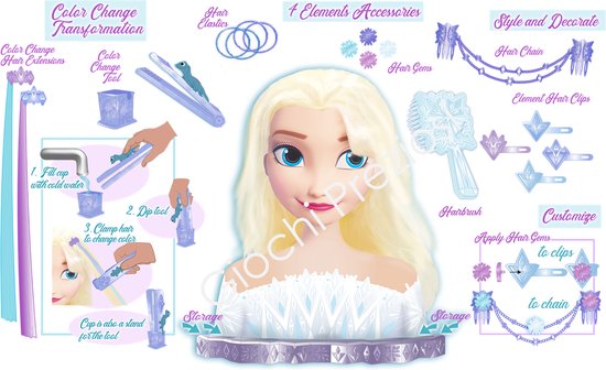 Tête à coiffer Deluxe La Reine des Neiges 2 Elsa GIOCHI - Dès 3