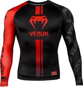 Venum Rashguard Logos Long Sleeve Zwart/Rood Small
